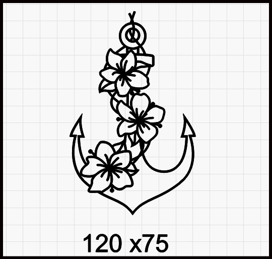 Floral Anchor  120 x75mm min buy 3